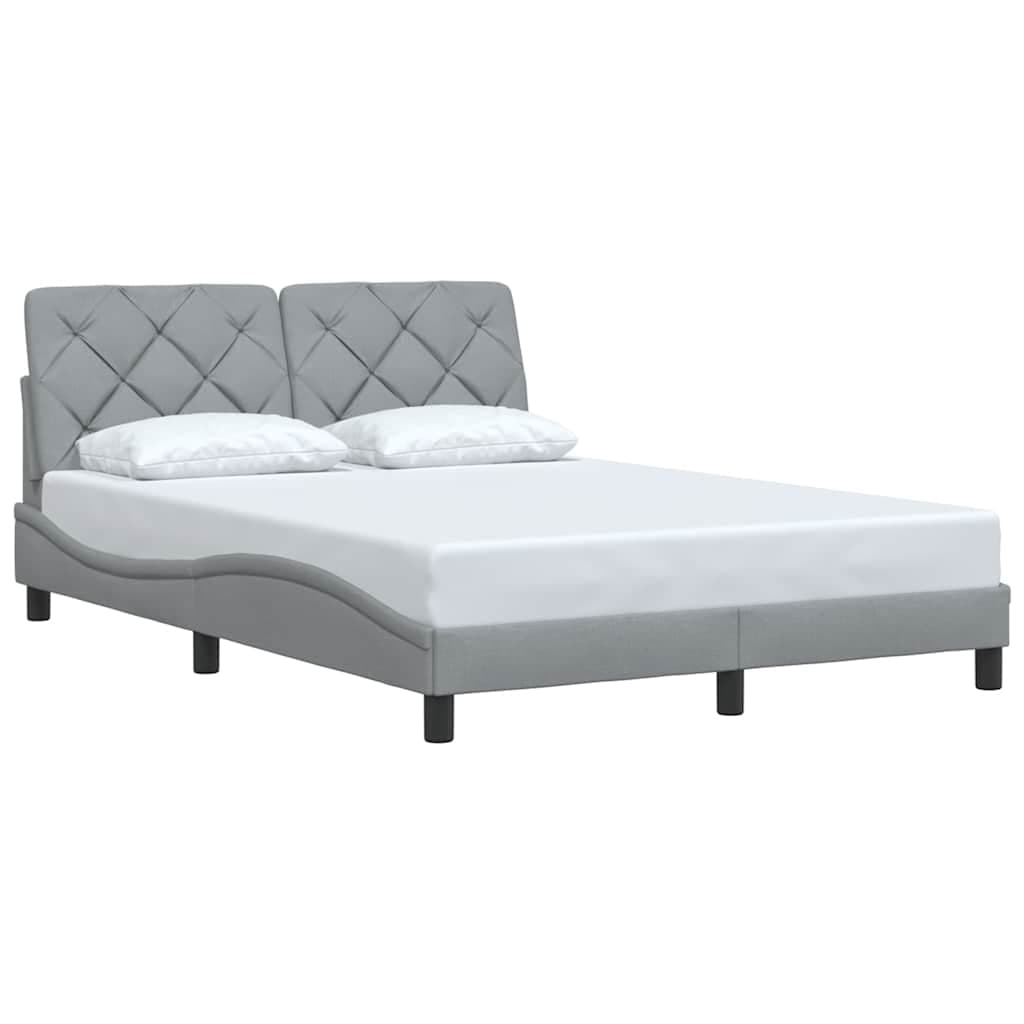 vidaXL Estrutura de cama sem colchão 140x200 cm tecido cinzento-claro