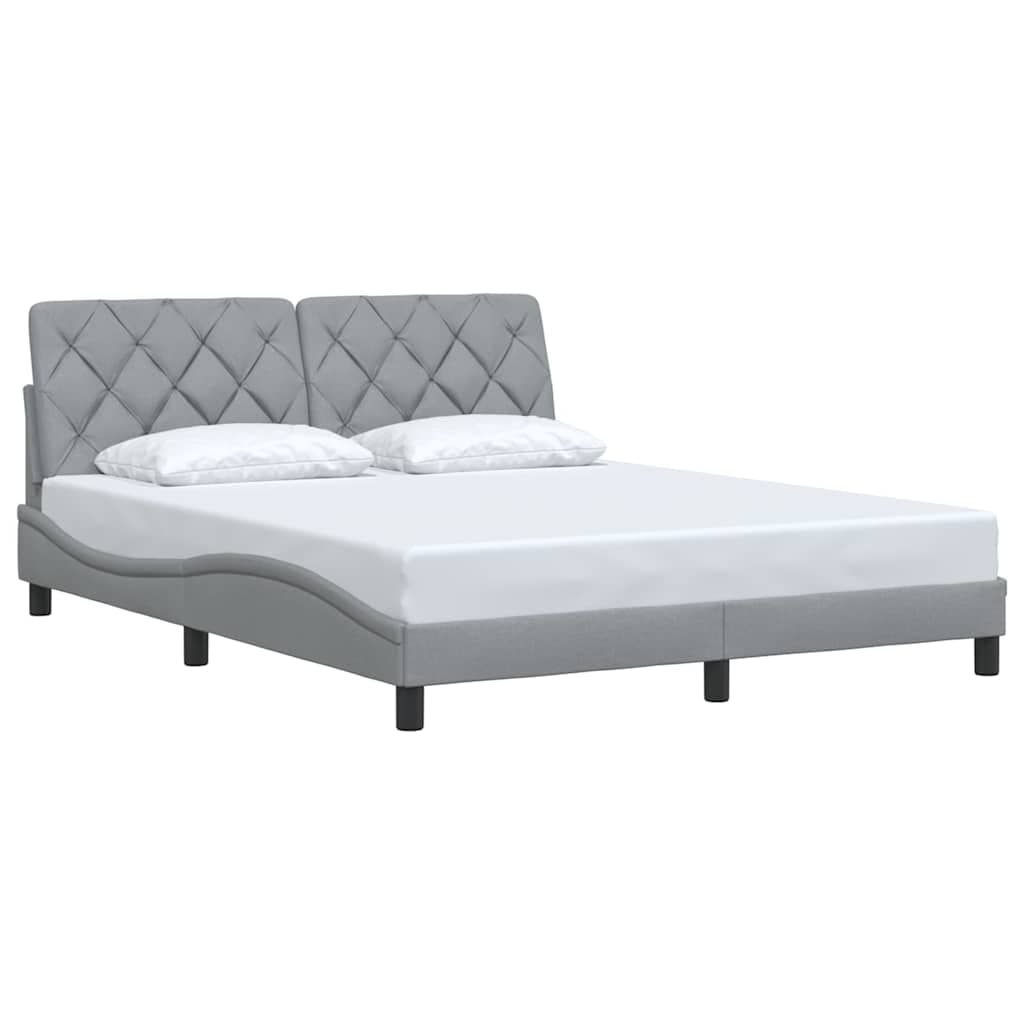 vidaXL Estrutura de cama sem colchão 160x200 cm tecido cinzento-claro