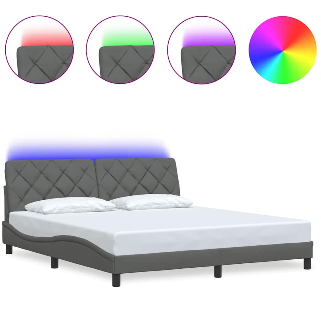 vidaXL Estrutura de cama com LED sem colchão 180x200 cm tecido