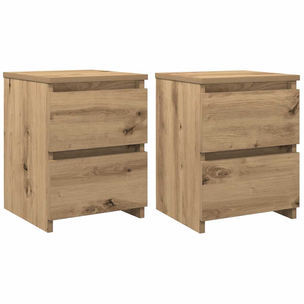 vidaXL Mesas de cabeceira 2pcs derivados de madeira carvalho artisiano