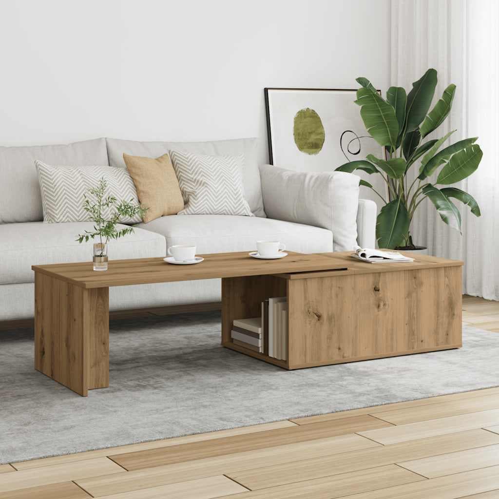 vidaXL Mesa de centro 150x50x35 cm deriv. madeira carvalho artisiano