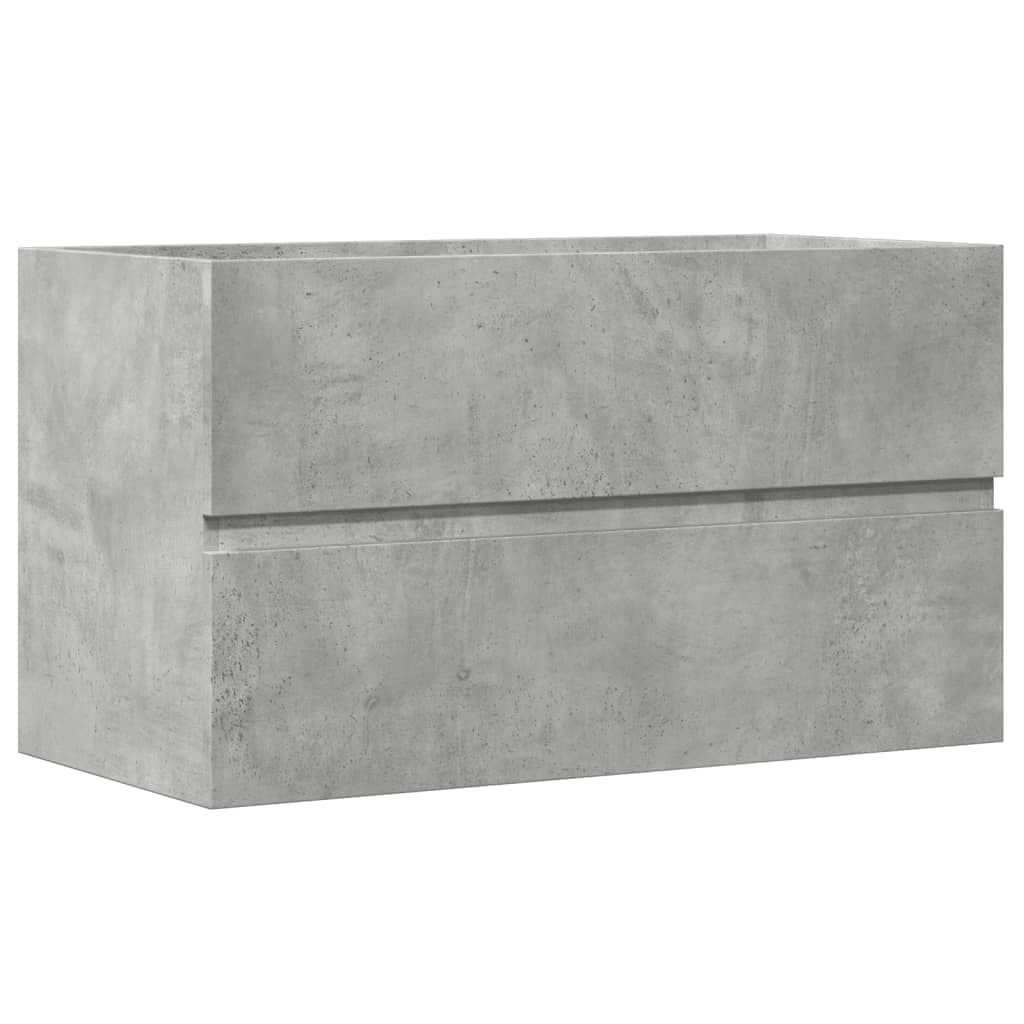 vidaXL Armário lavatório 90x38,5x45 cm contraplacado cinzento cimento