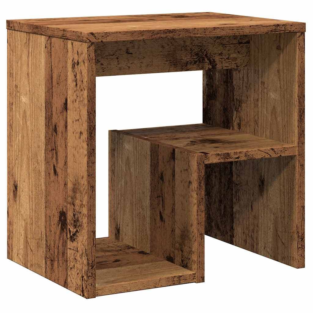 vidaXL Mesa de Cabeceira 40x30x40cm Derivados de Madeira Madeira Velha - 2176712663