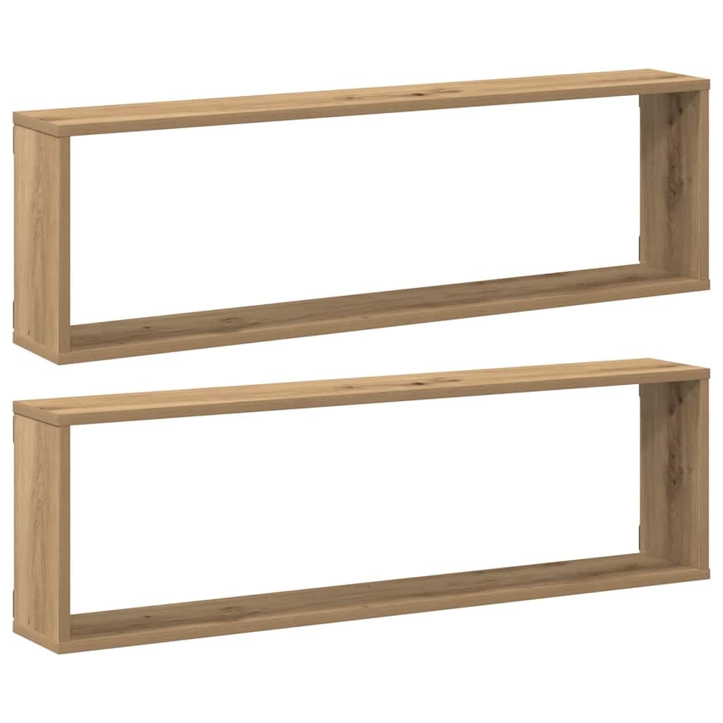 vidaXL Prateleiras cubo 2 pcs derivados de madeira carvalho artisiano