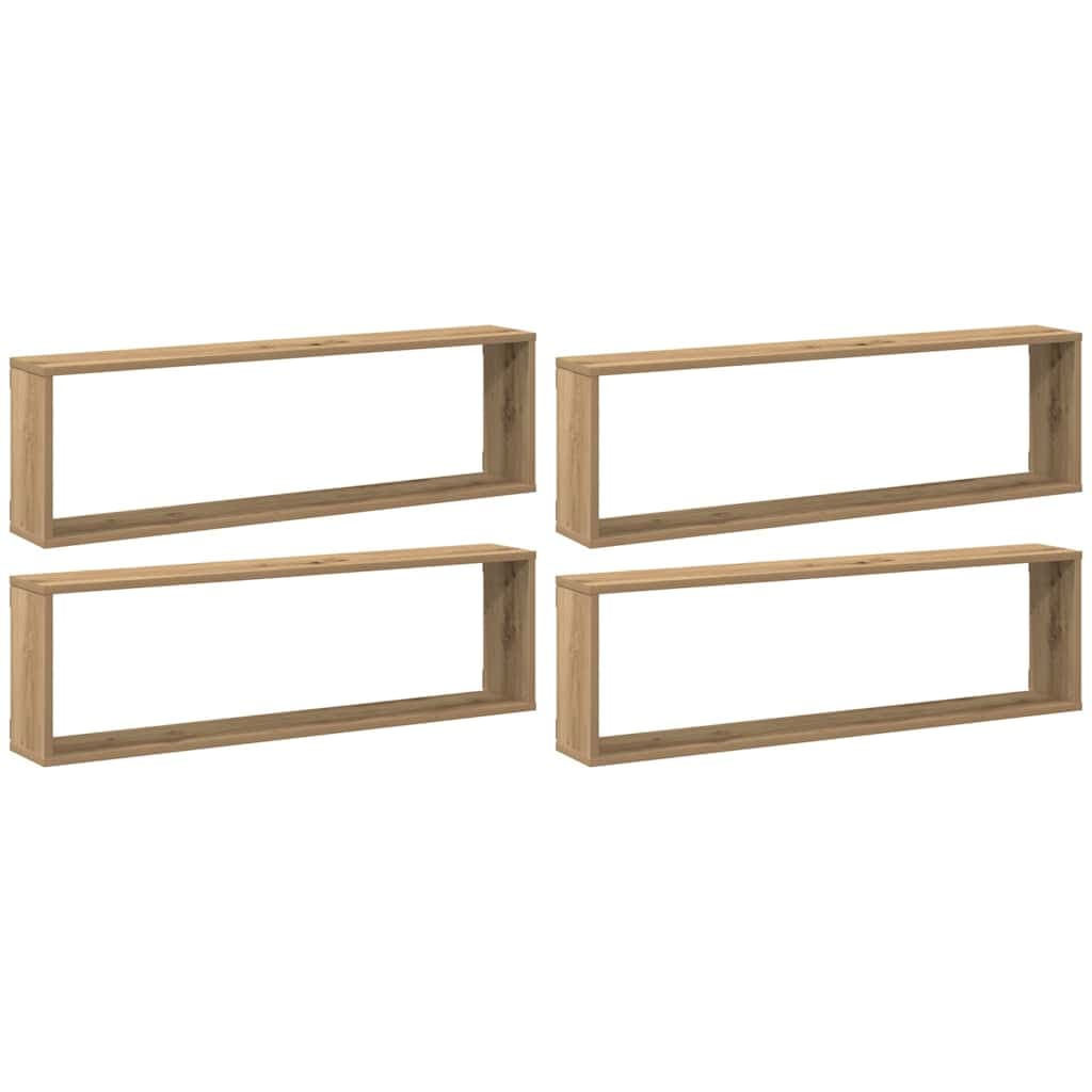 vidaXL Prateleiras cubo 4 pcs derivados de madeira carvalho artisiano