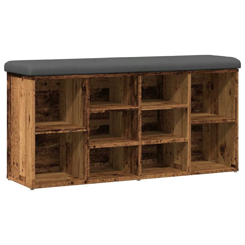 vidaXL Banco sapateira 102x32x50 cm derivados de madeira madeira velha