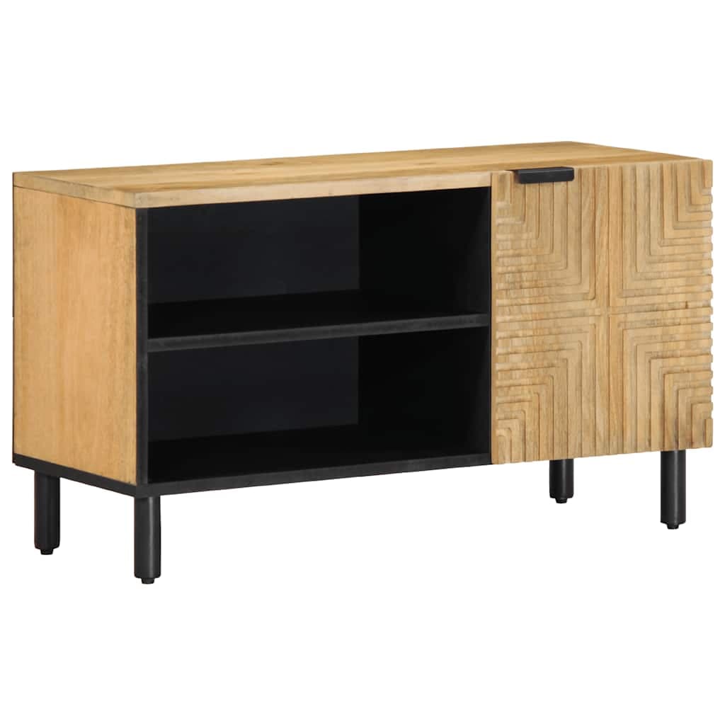 vidaXL Móvel de Tv 80x31,5x46 cm Madeira de Mangueira Maciça Castanho - 1753155796