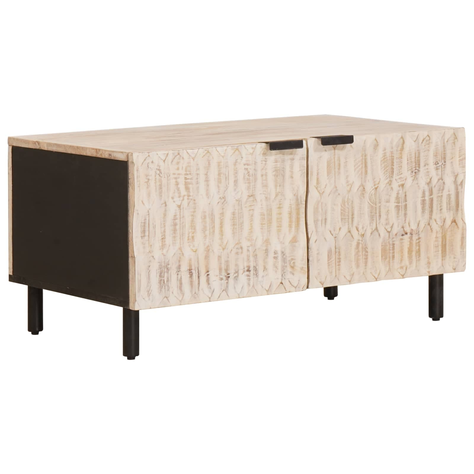 vidaXL Mesa de centro Branco 80 x 50 x 40 cm Madeira de manga maciça