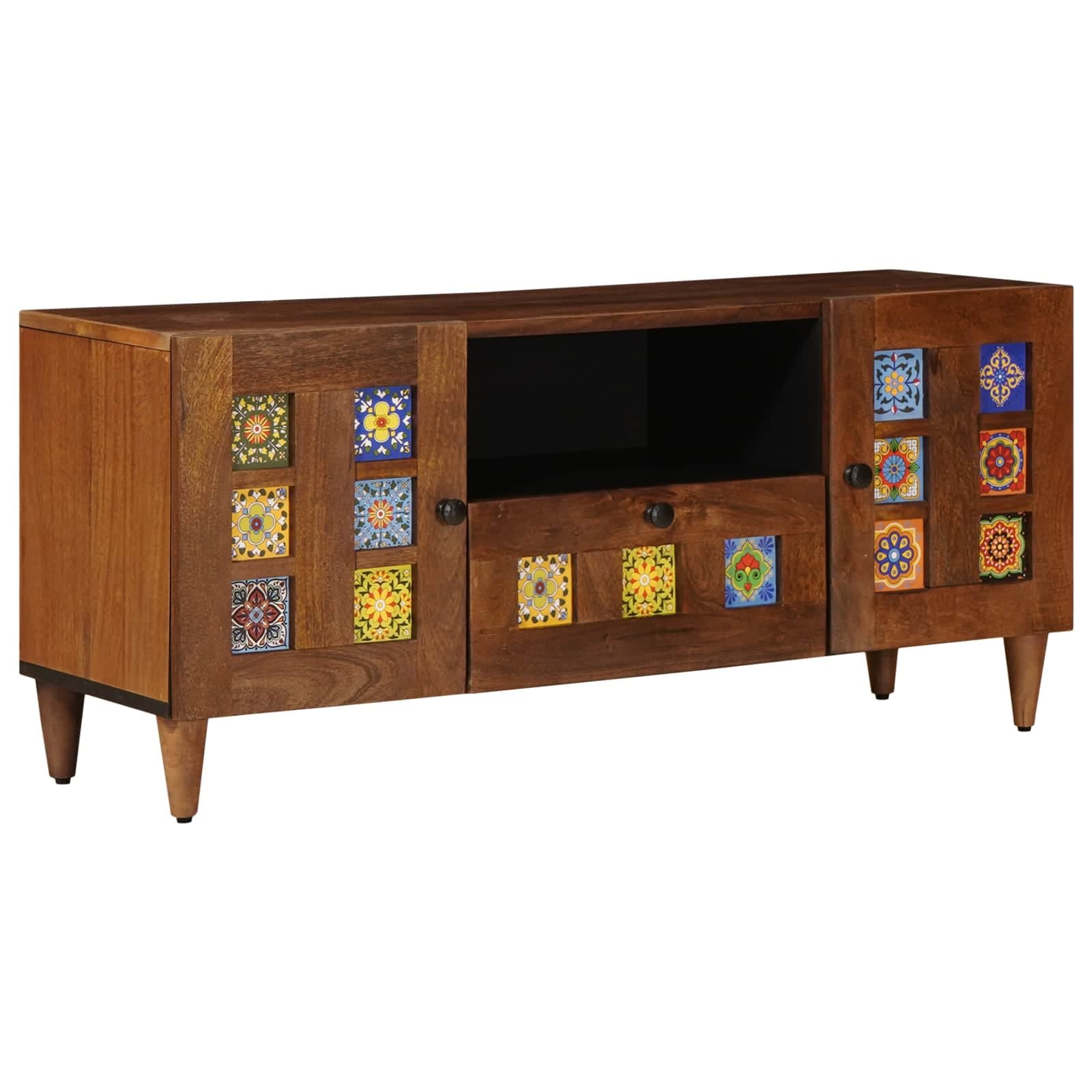 vidaXL Gabinete para TV com gaveta com porta Nogueira 105 x 33 x 46 cm