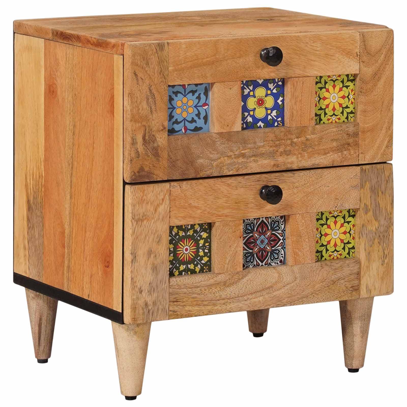 vidaXL Armário de Cabeceira com gaveta Natural 40 x 33,5 x 46 cm