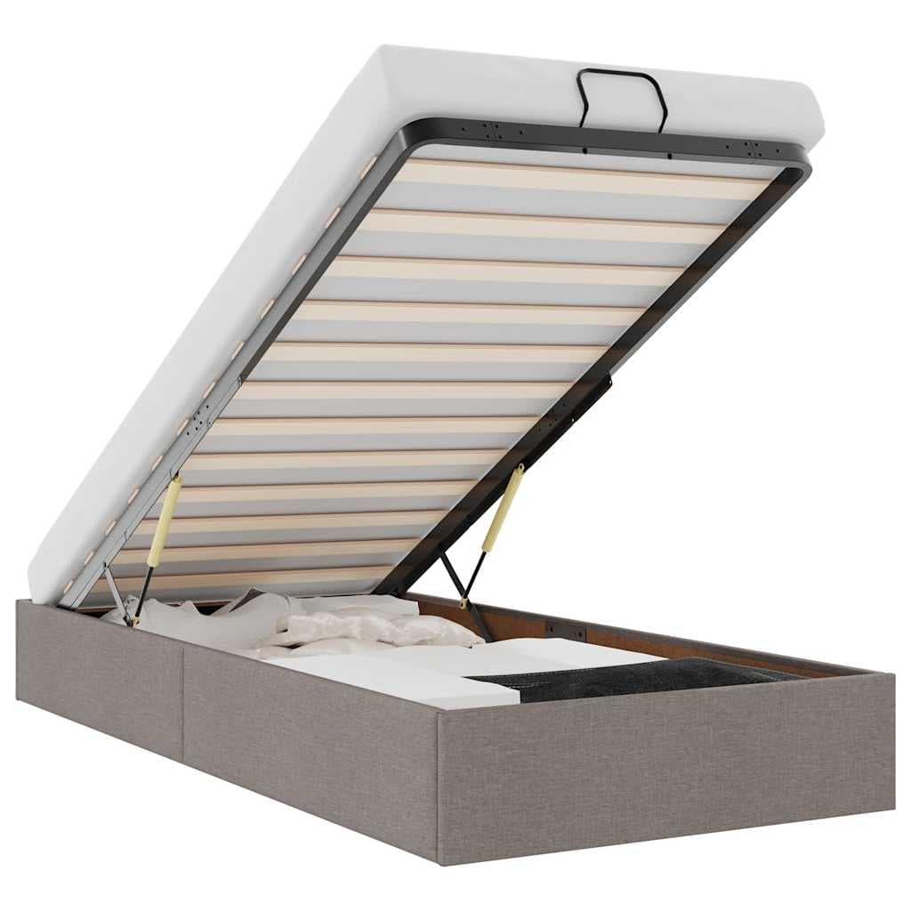 vidaXL Estrutura de Cama Otomana sem Colchão 90x200 cm Tecido Cinzento - 3975174383