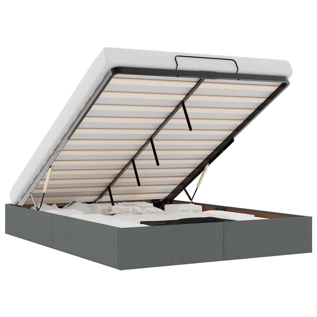 vidaXL Estrutura de Cama Otomana sem Colchão 140x190cm Cinzento-escuro - 1084403662