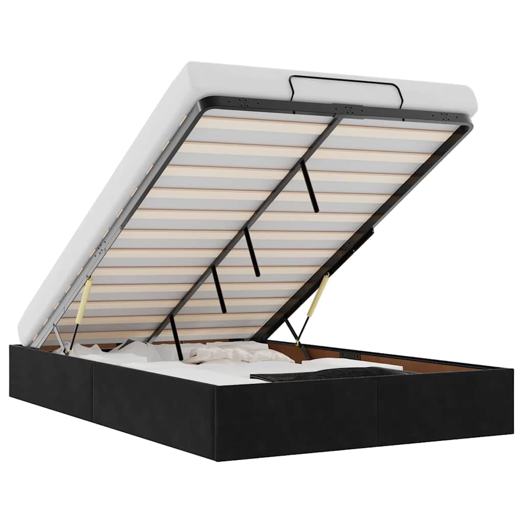vidaXL Ottoman Bed Frame Sem Colchão Preto 120x190 cm Veludo