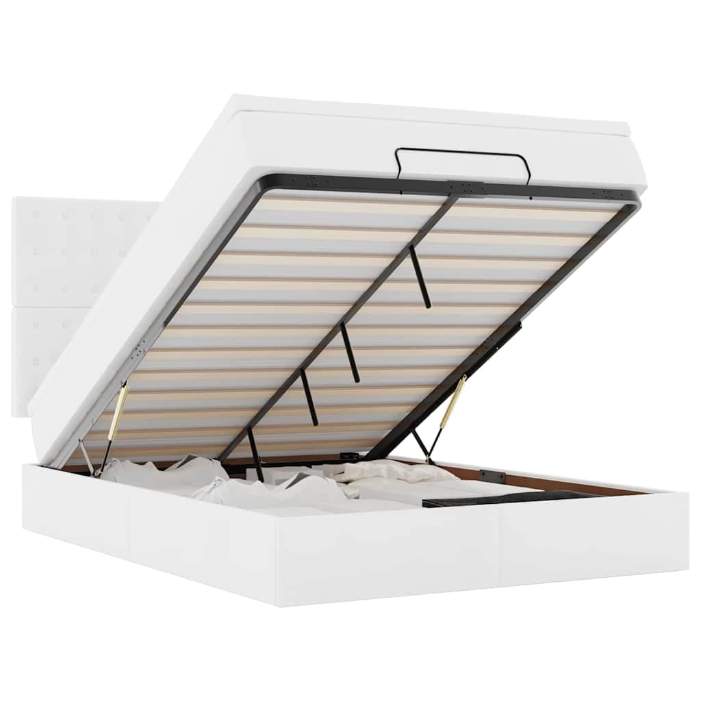 vidaXL Estrutura de cama otomana com colchão 140x190 cm branca