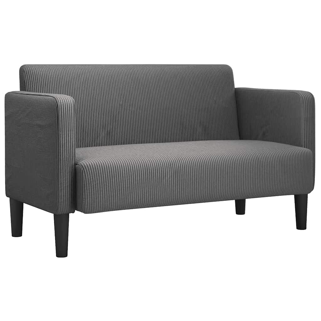 vidaXL Sofá-luvas 109 cm tecido corduroy cinzento-escuro