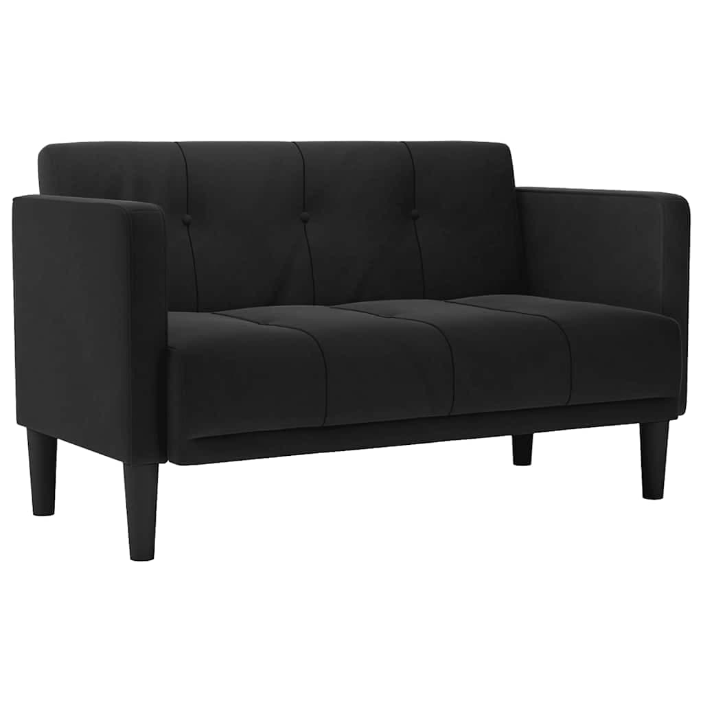 Sofá vidaXL 111 cm Veludo Preto - 326888324