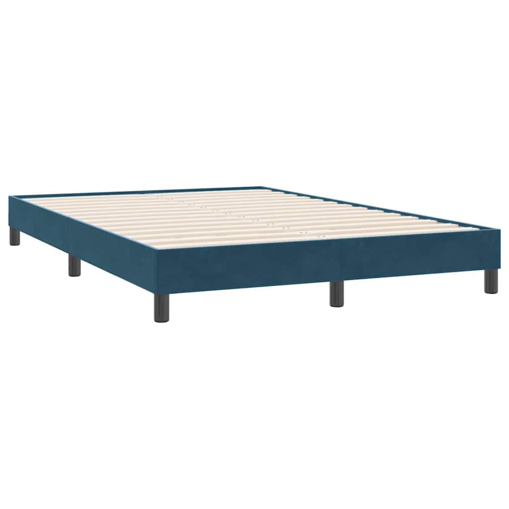 vidaXL Estrutura de cama sem colchão 160x220 cm veludo azul-escuro