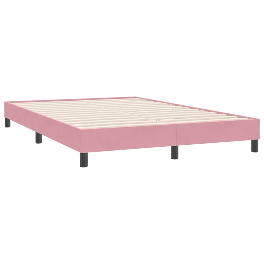 vidaXL Estrutura de Cama com Colchão 160x220 cm Veludo Rosa - 4234101072
