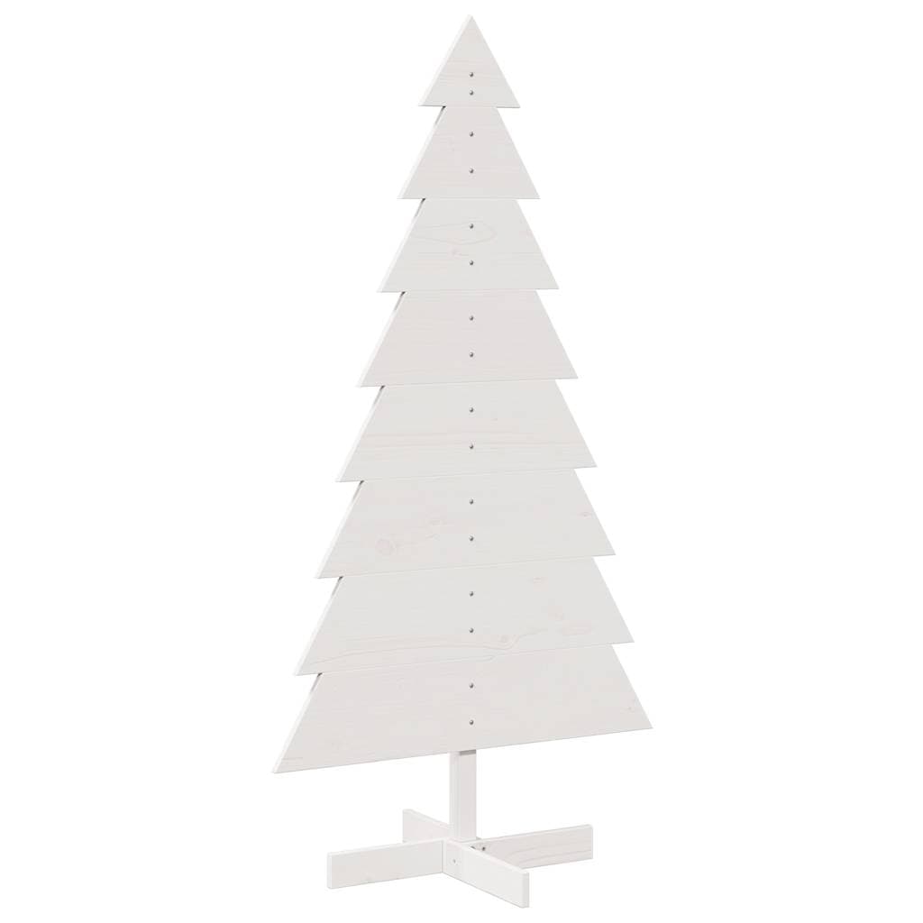 vidaXL Árvore de Natal Decorativa 150cm Madeira de Pinho Maciça Branco - 4126477692