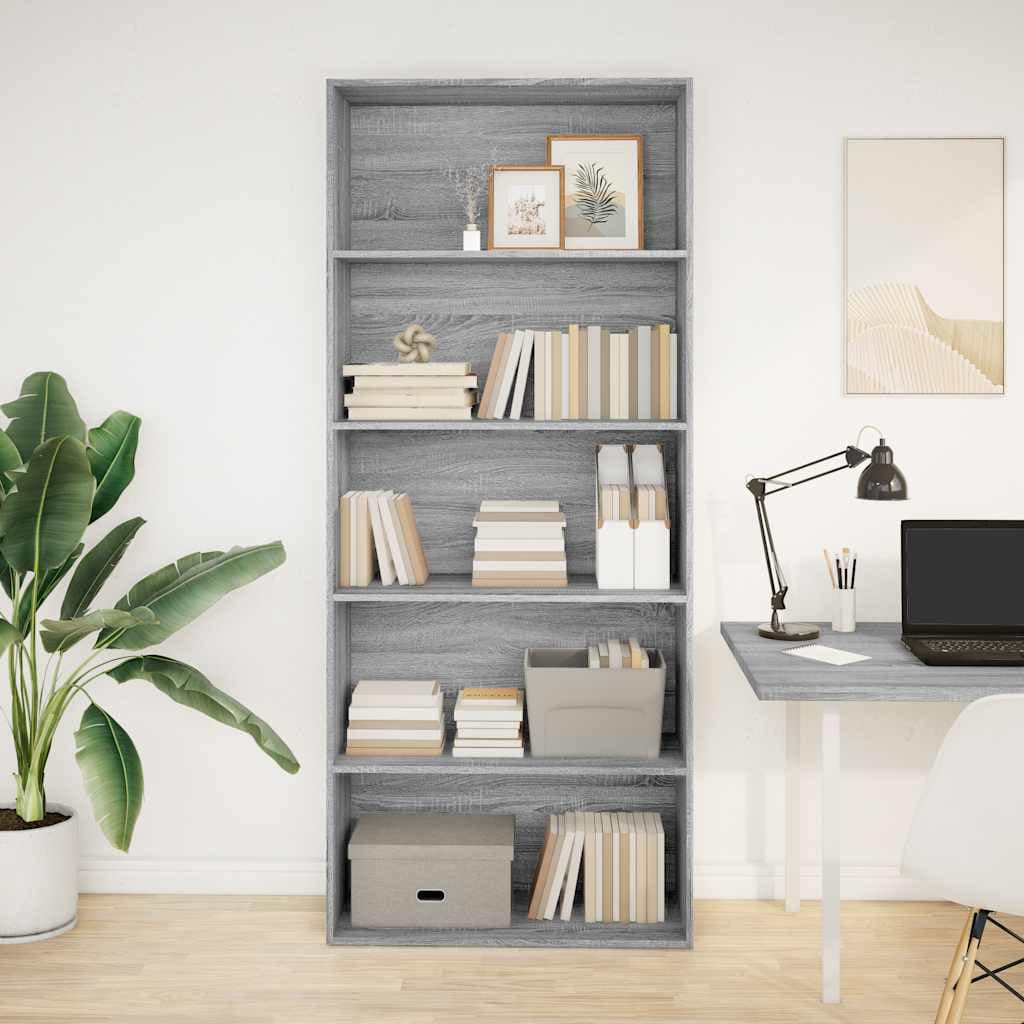 vidaXL Estante 80x30x189 cm Derivados de Madeira Cinzento Sonoma - 726693055