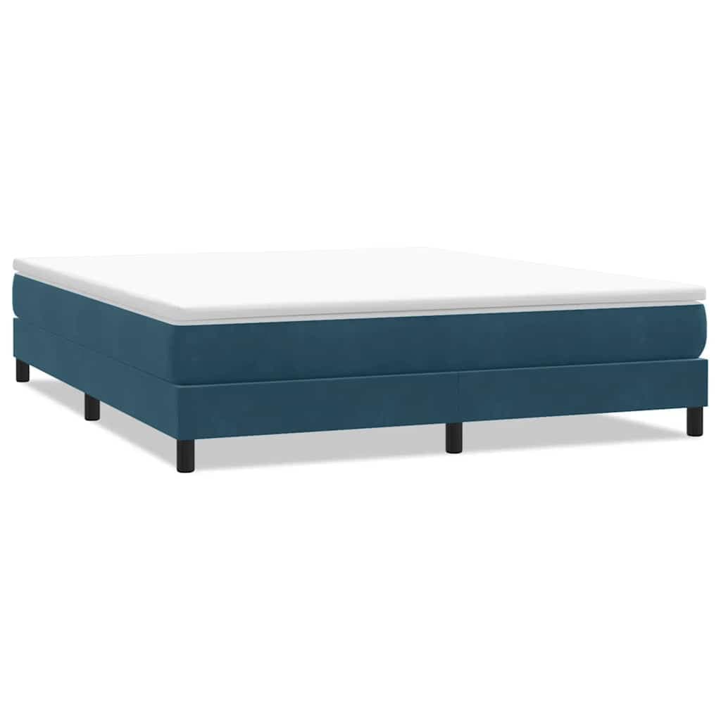 vidaXL Cama sem Molas/colchão 180x210 cm Veludo Azul-escuro - 3258292636