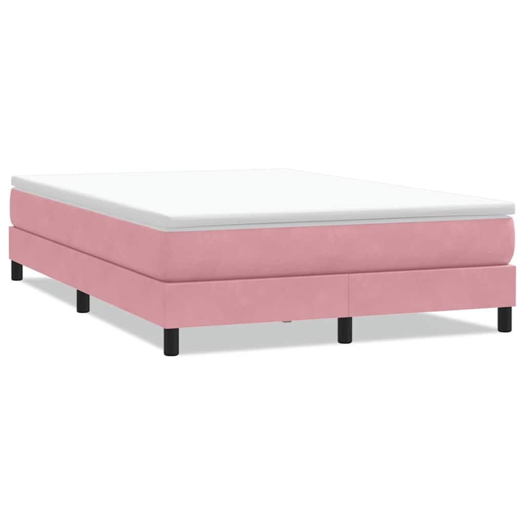 vidaXL Cama com Molas sem Colchão 140x220 cm Veludo Rosa - 2428793595