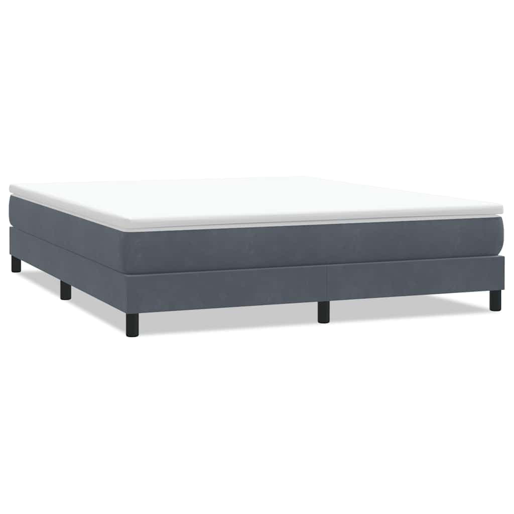vidaXL Cama com molas sem colchão 180x220 cm veludo cinzento-escuro