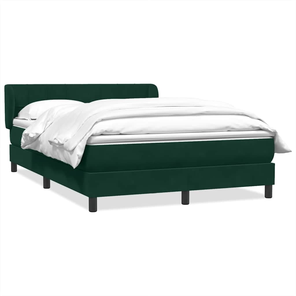 vidaXL Cama com Molas/colchão 160x220 cm Veludo Verde-escuro - 1000563976