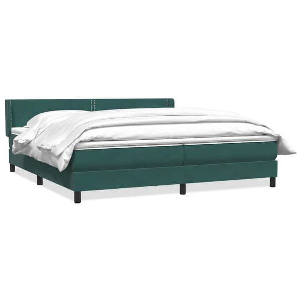 vidaXL Cama com Molas/colchão 180x220 cm Veludo Verde-escuro - 3801328506