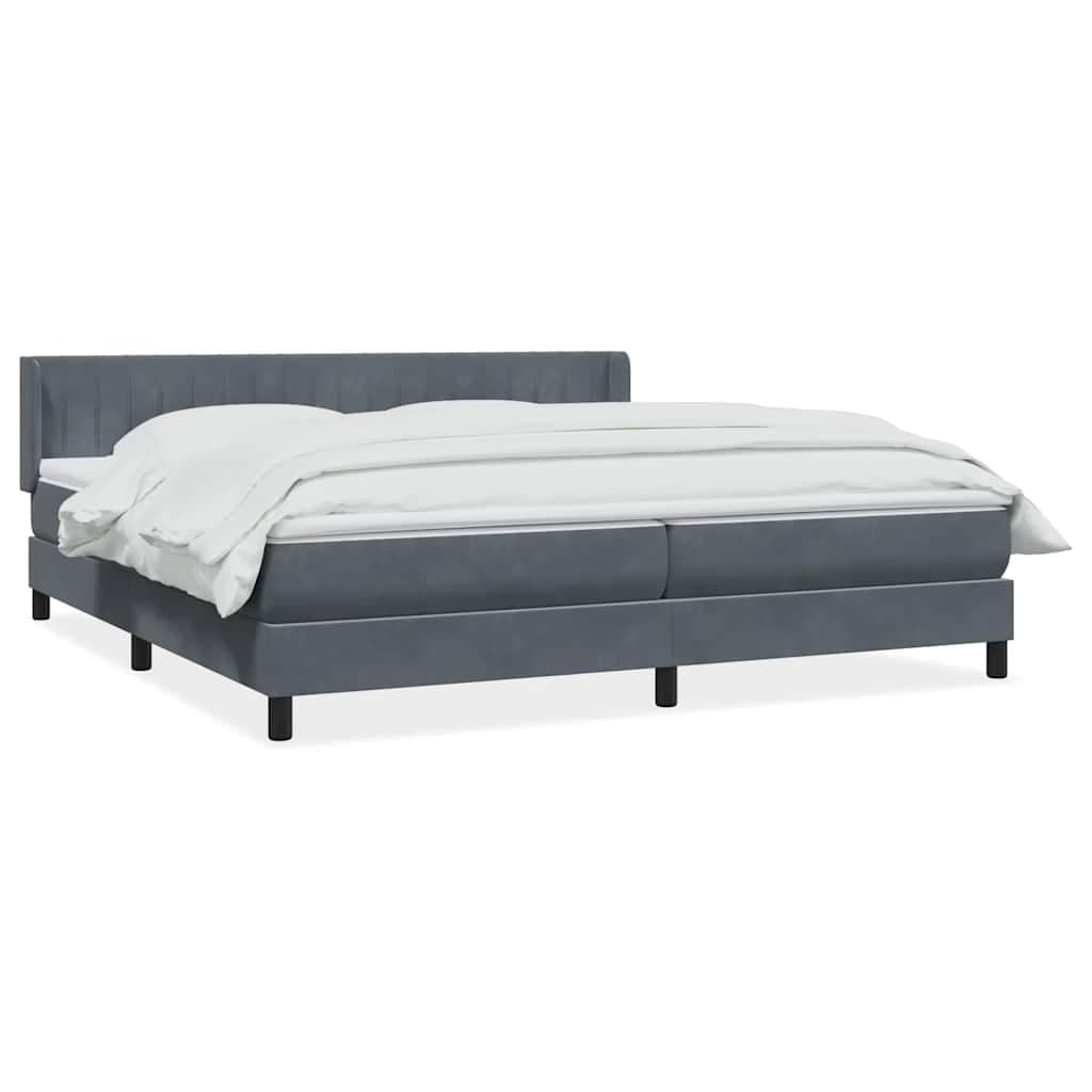 vidaXL Cama com Molas/colchão 180x210 cm Veludo Cinzento-escuro - 292547424