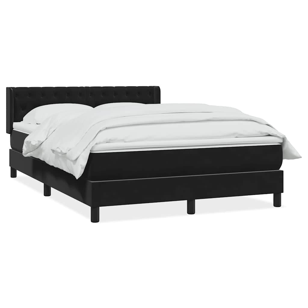vidaXL Cama com Molas/colchão 160x210 cm Veludo Preto - 388496739