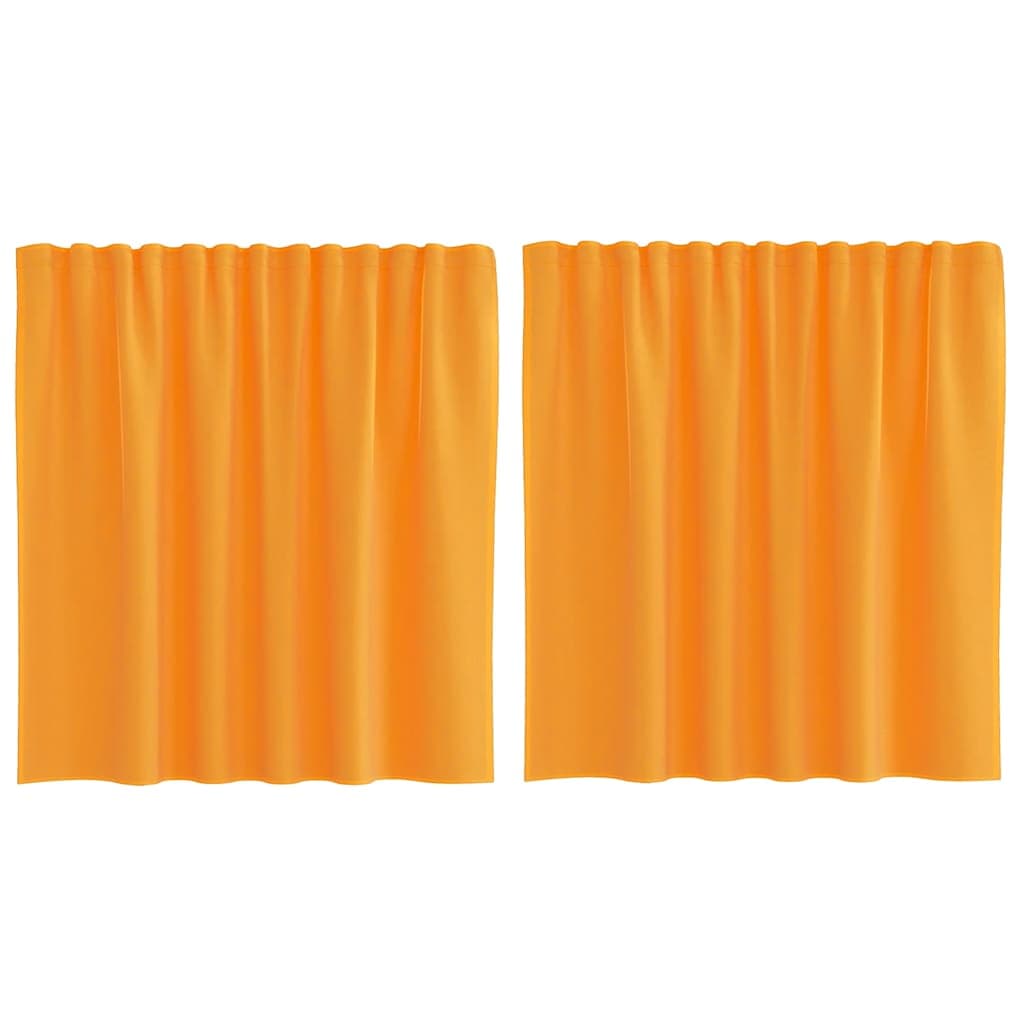 vidaXL Cortinas de voile com bolsos para varão 2 pcs laranja