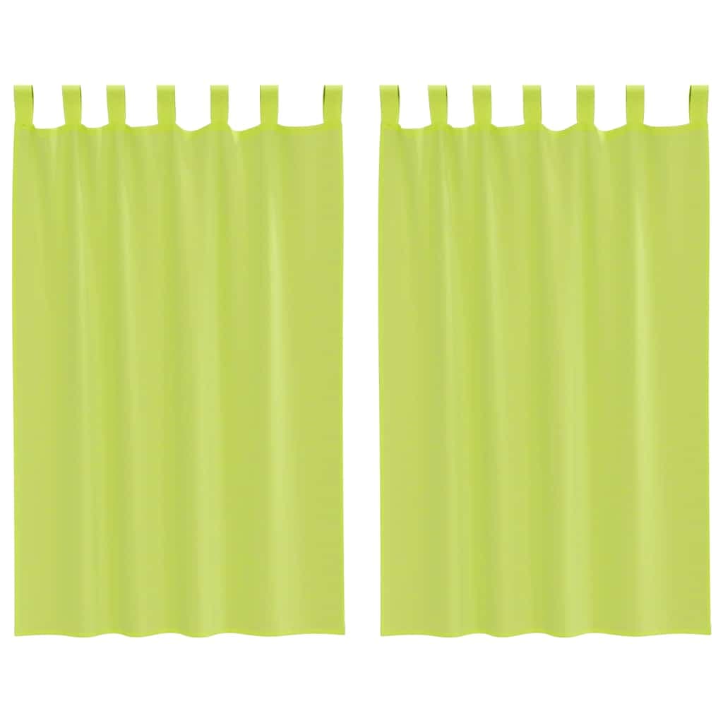 vidaXL Cortinas de Voile com Aba 2 Peças Verde-maçã - 1734931005