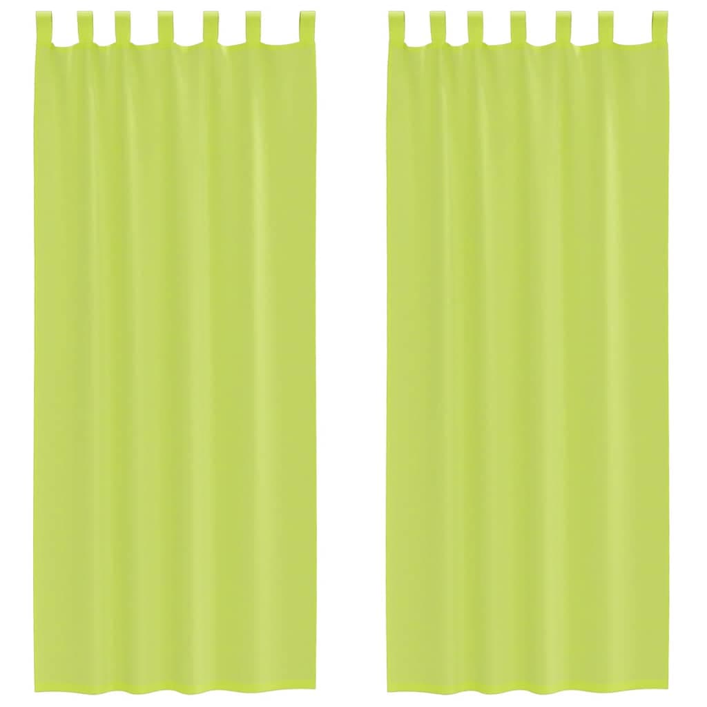 vidaXL Cortinas de voile com aba 2 pcs verde-maçã
