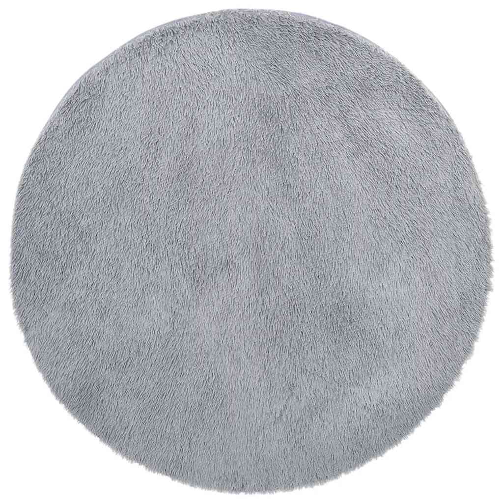 vidaXL Tapete shaggy de pelo alto NAVARRA 120x120 cm cinzento-claro