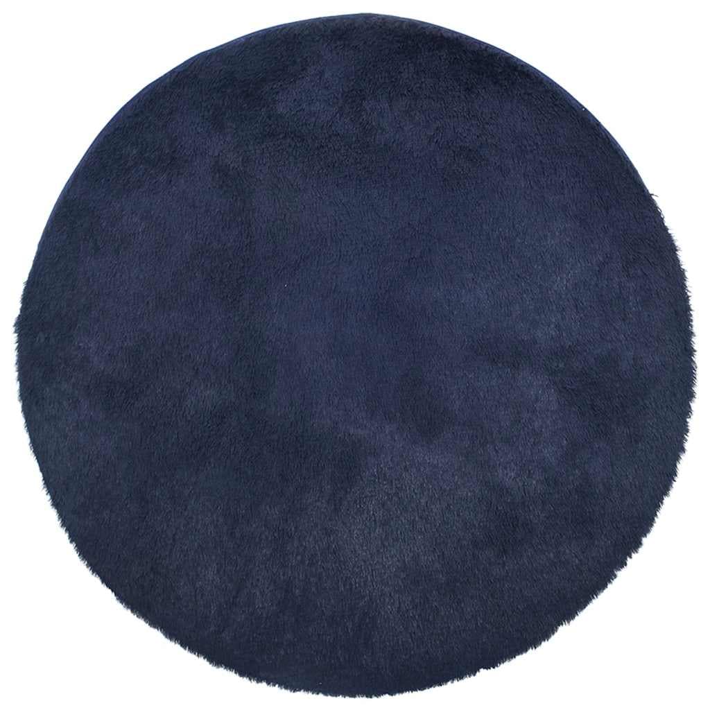Tapete vidaXL Shaggy de Pelo Alto Navarra 240x240 cm Azul-marinho - 2758732768