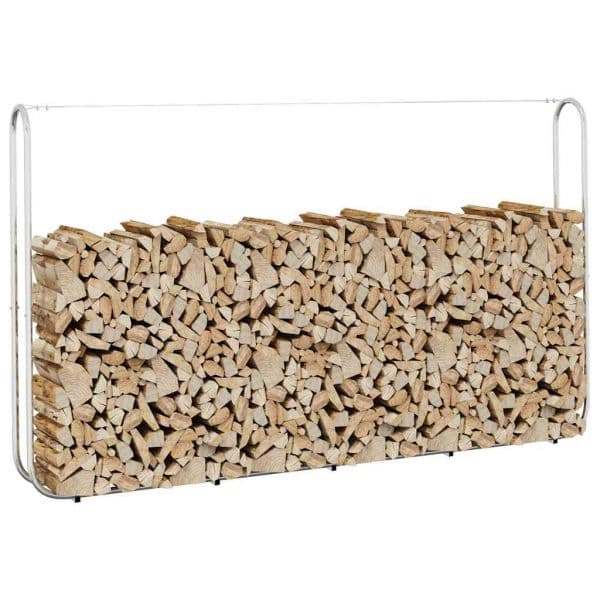 vidaXL Suporte para Lenha 250x25x150 cm Aço Galvanizado - 2981152769