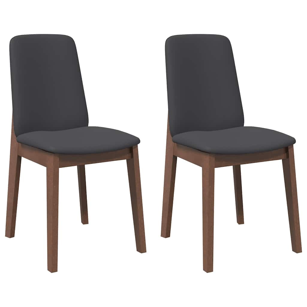 vidaXL Cadeiras de jantar com almofadões 2 pcs madeira maciça castanho