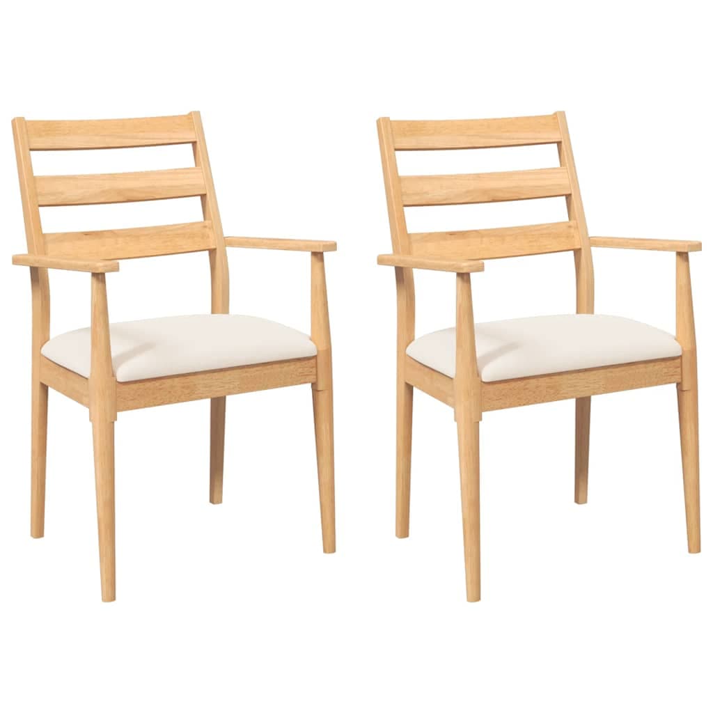 vidaXL Cadeiras de jantar com almofadões 2 pcs madeira maciça