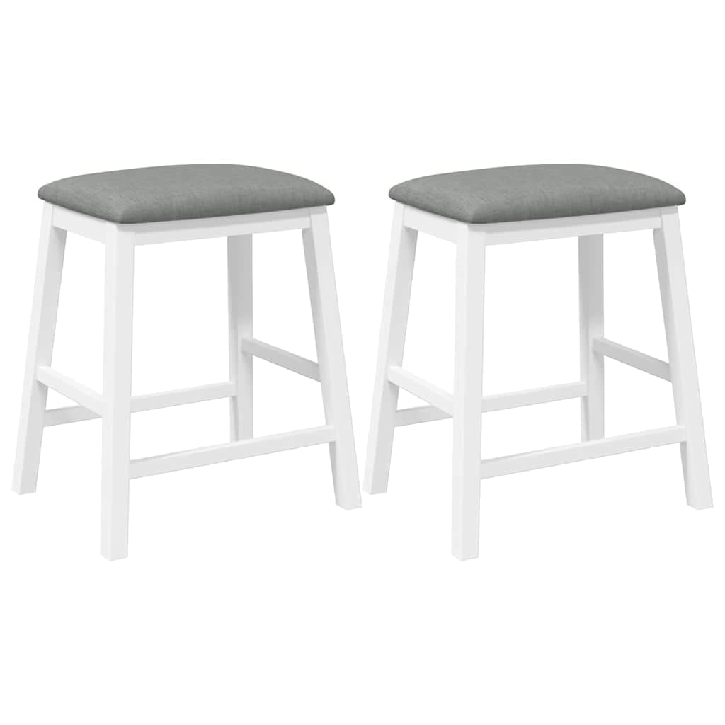 vidaXL Cadeiras de bar c/ almofadões 2pcs madeira seringueira maciça