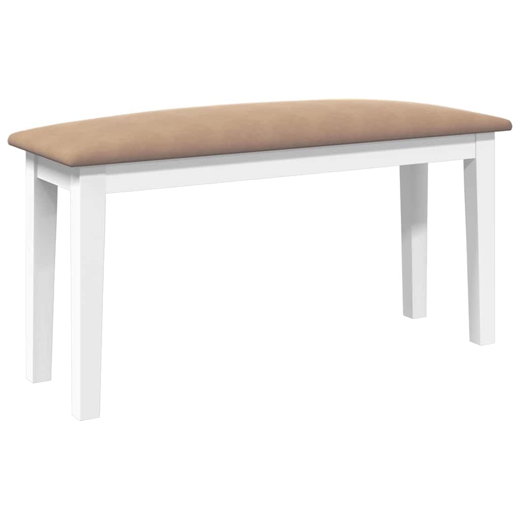vidaXL Banco 90 cm madeira seringueira maciça branco