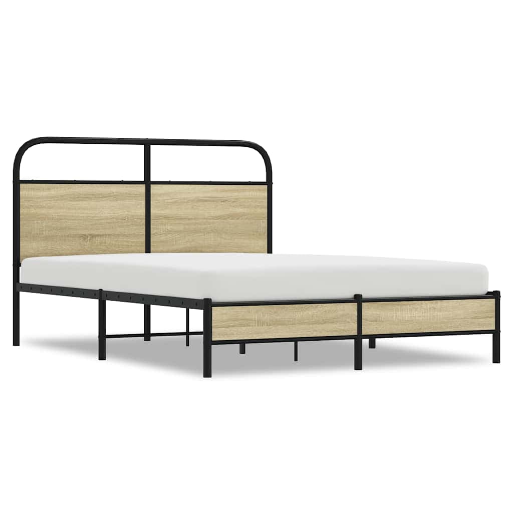 vidaXL Estrutura cama s/ colchão derivados de madeira carvalho sonoma