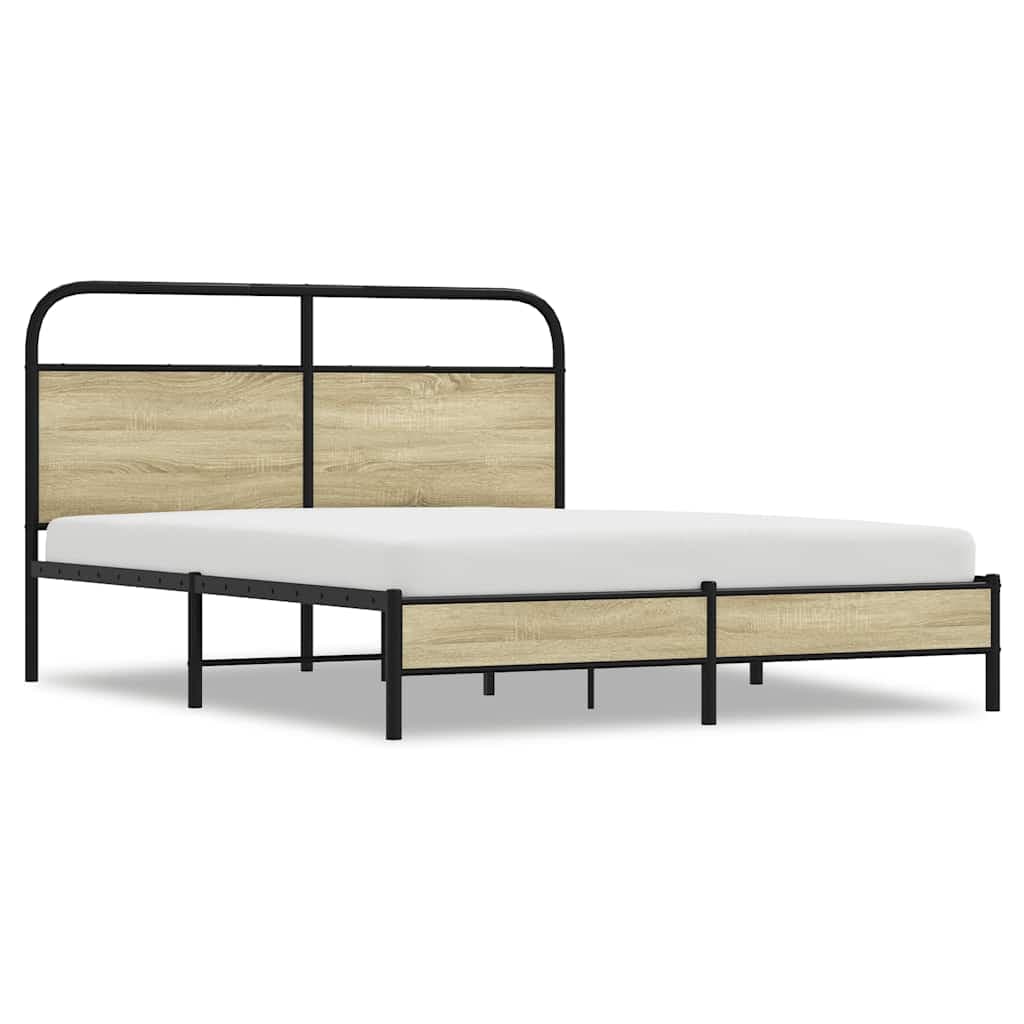 vidaXL Estrutura Cama sem Colchão Derivados de Madeira Carvalho Sonoma - 2910880512