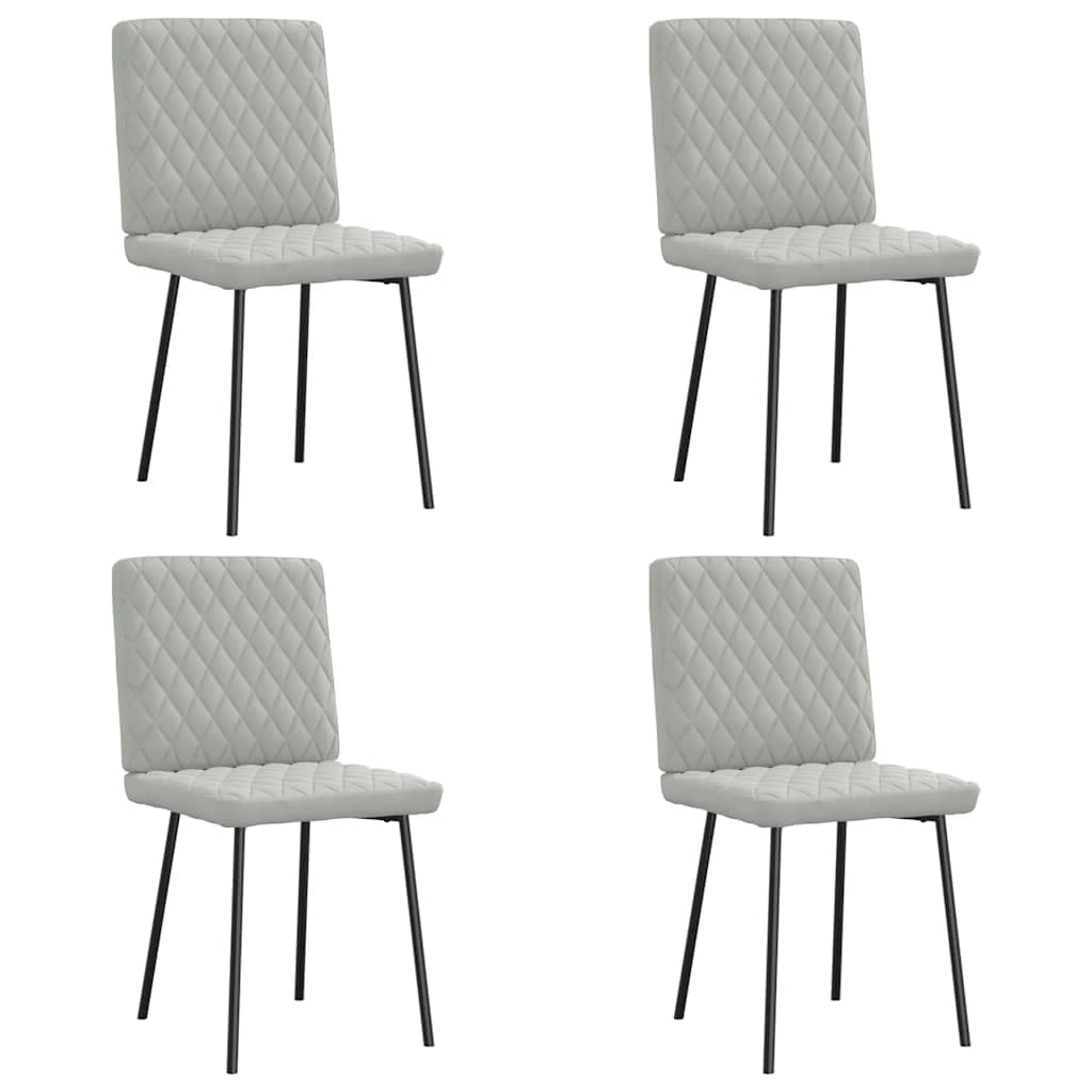 vidaXL Cadeiras de Jantar 4 Peças Veludo Cinzento-claro - 1170258018