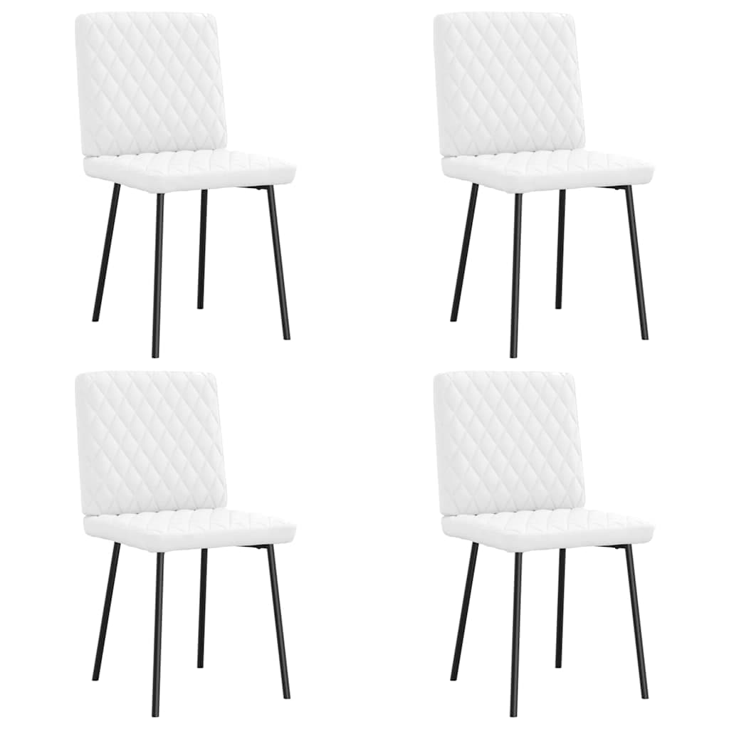 vidaXL Cadeiras de Jantar 4 Peças Couro Artificial Branco - 3155058749