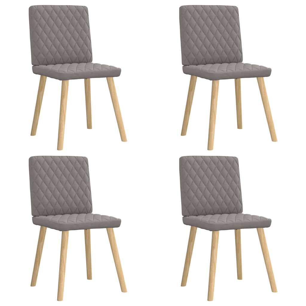 vidaXL Cadeiras de jantar 4 pcs tecido cinzento-acastanhado