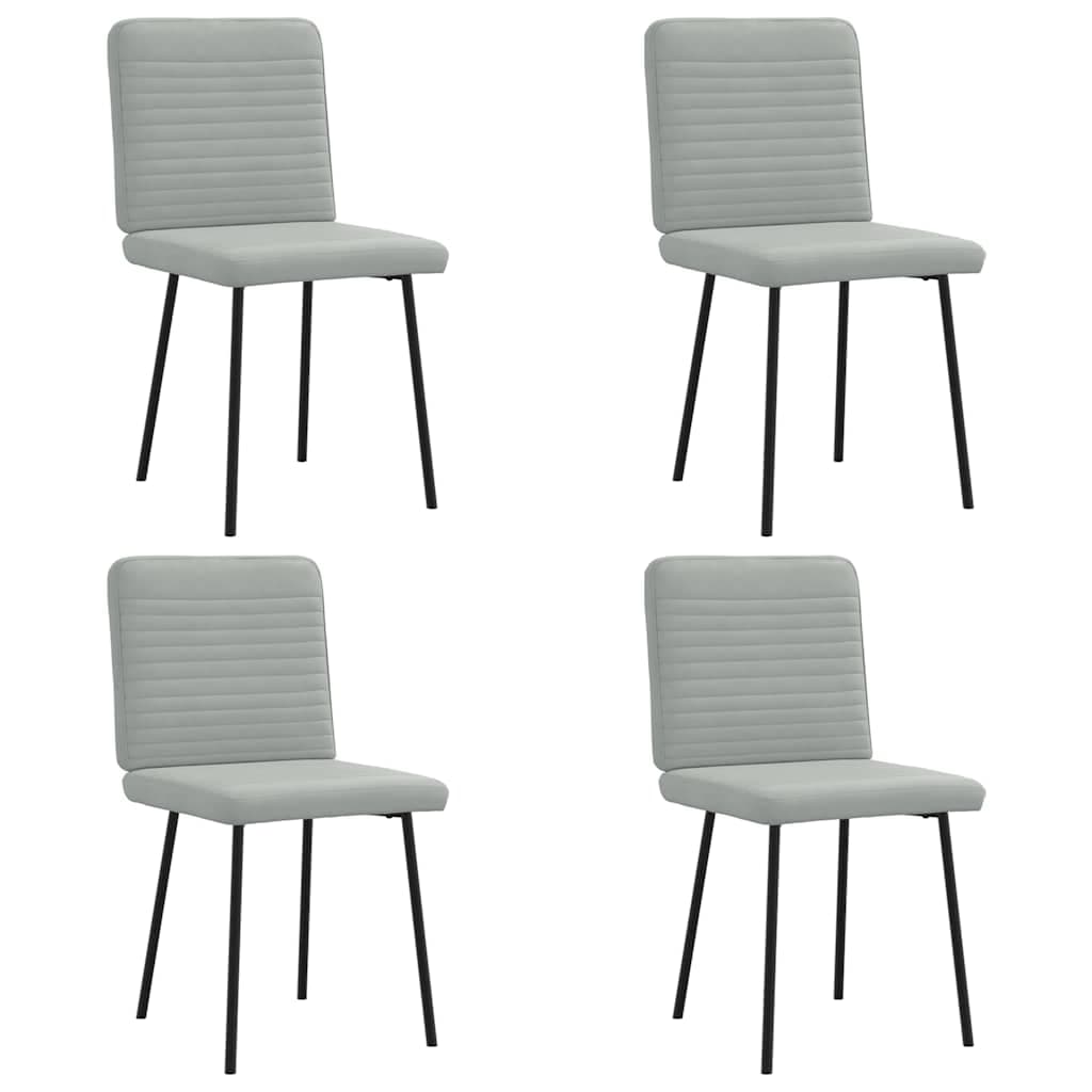 vidaXL Cadeiras de Jantar 4 Peças Veludo Cinzento-claro - 1861086113