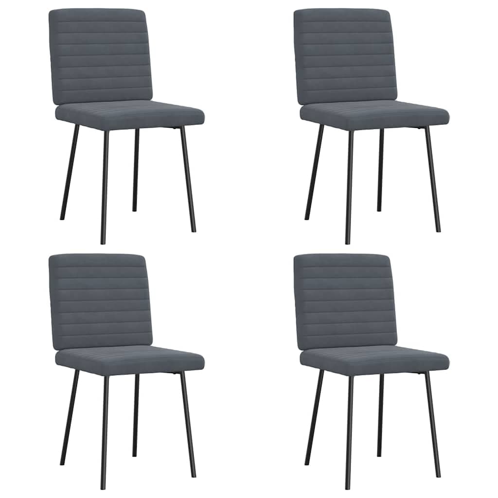 vidaXL Cadeiras de Jantar 4 Peças Veludo Cinzento-escuro - 1071286334