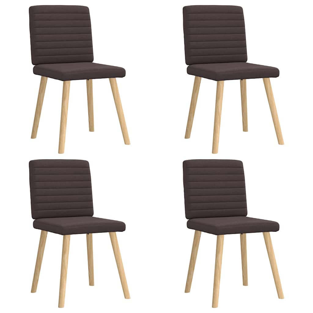 vidaXL Cadeiras de Jantar 4 Peças Tecido Castanho-escuro - 2639525677