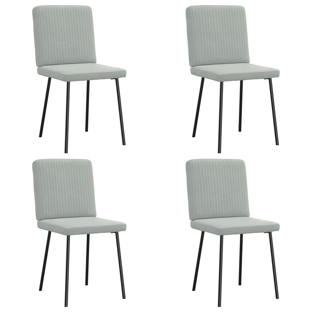 vidaXL Cadeiras de Jantar 4 Peças Veludo Cinzento-claro - 4252223205